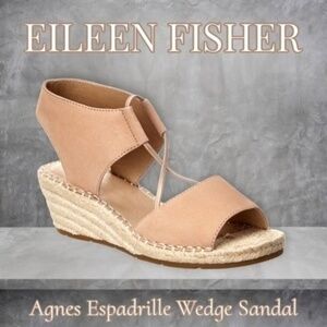 Eileen Fisher Agnes Espadrille Wedge Sandal in Tumbled Nubuck